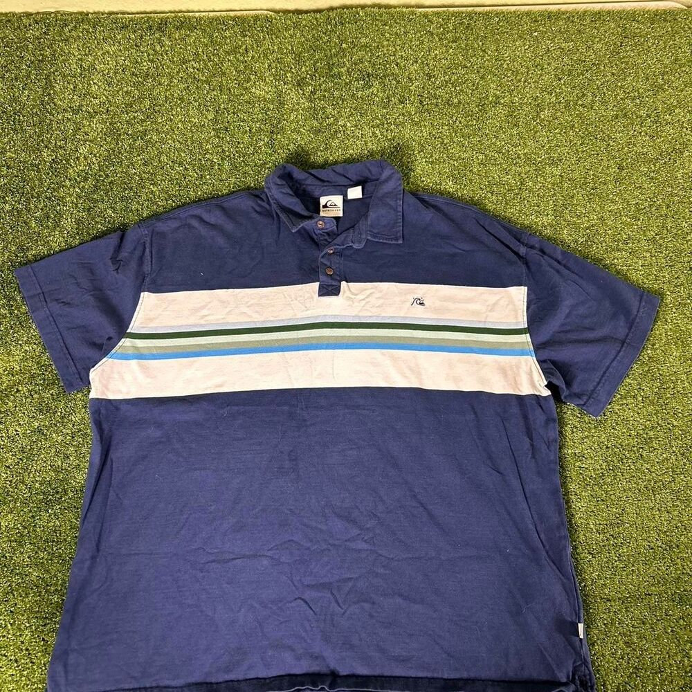 Quiksilver Men's Blue and Navy Polo-shirts